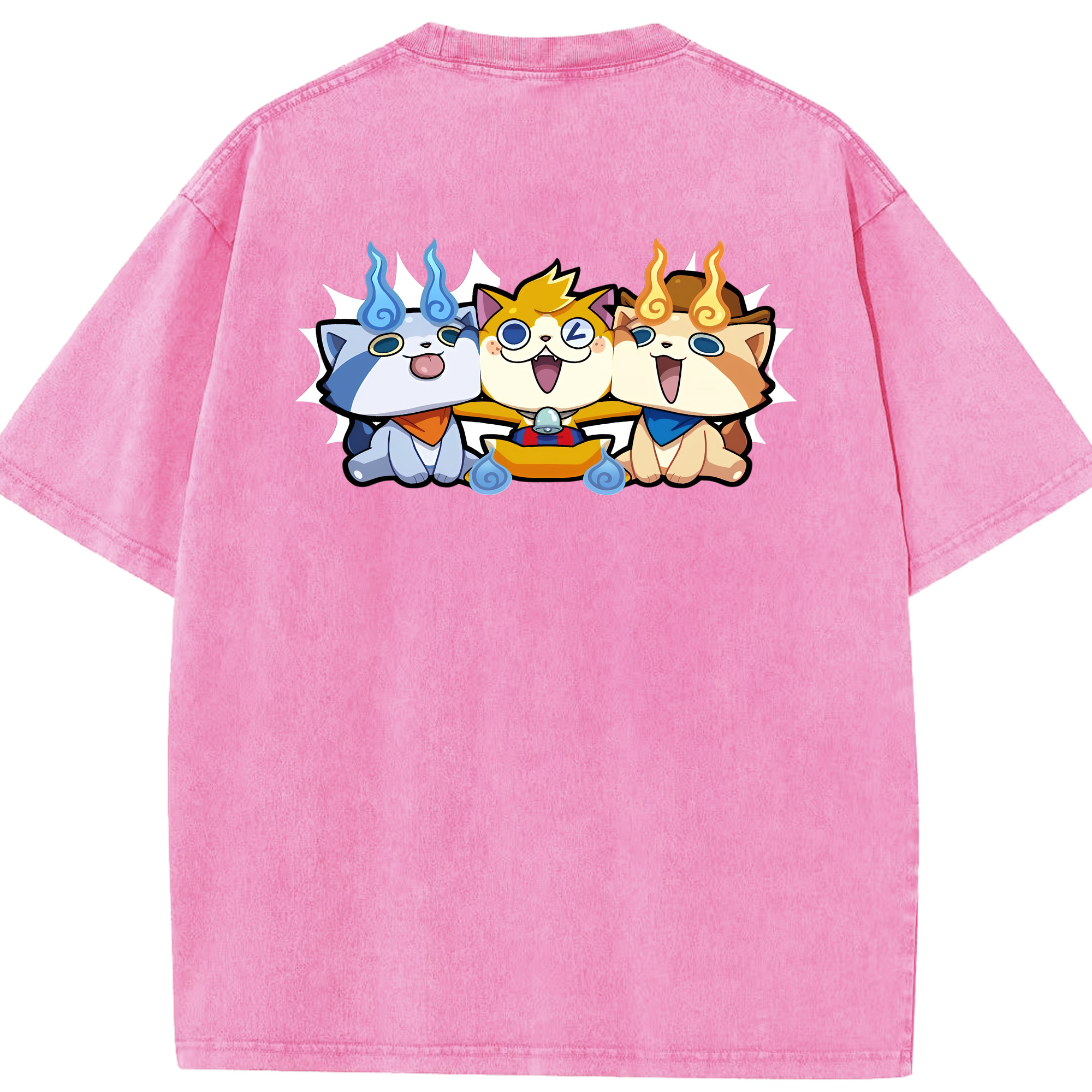 （画像用） 妖怪ウォッチ Yo-kai Watch 綿100% ヴィンテージ風 半袖Tシャツ（背面プリント）